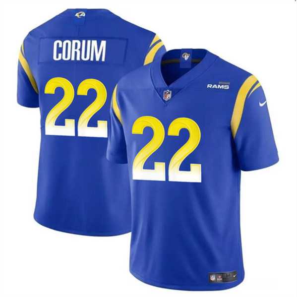 Men & Women & Youth Los Angeles Rams #22 Blake Corum Blue 2024 Draft Vapor Untouchable Stitched Jersey->los angeles rams->NFL Jersey